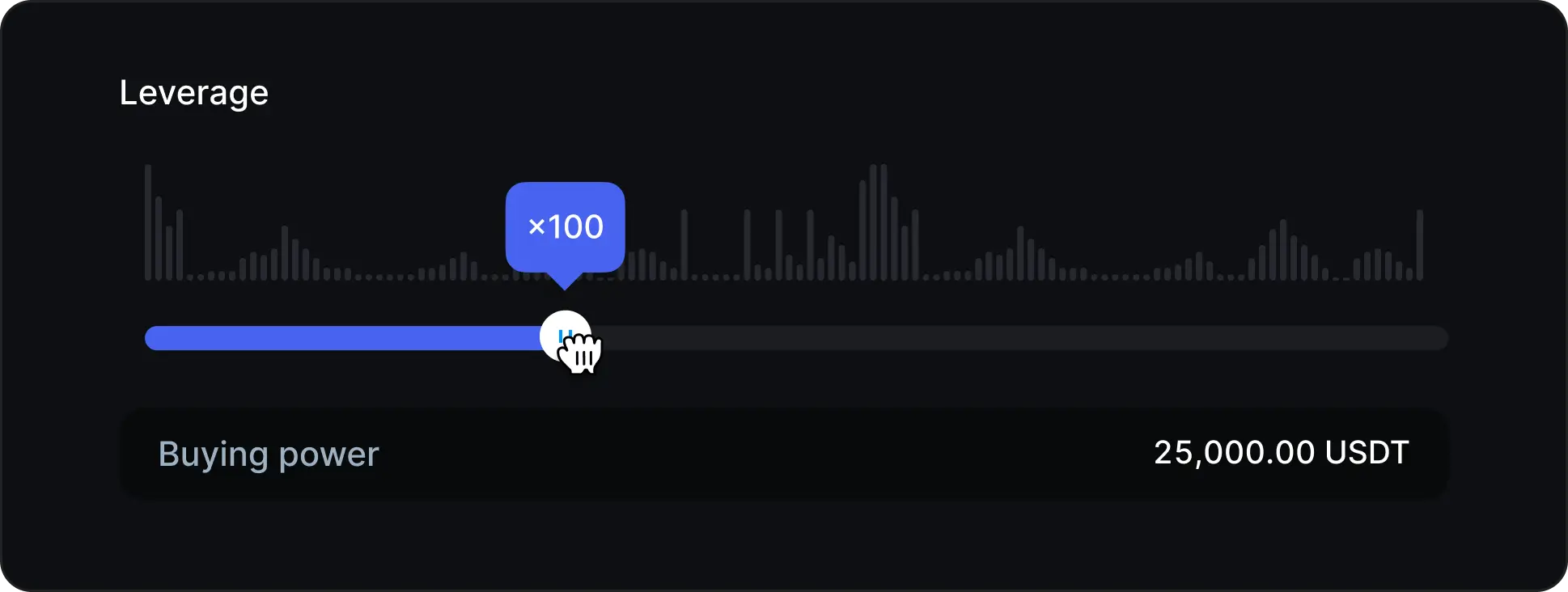controle deslizante de alavancagem