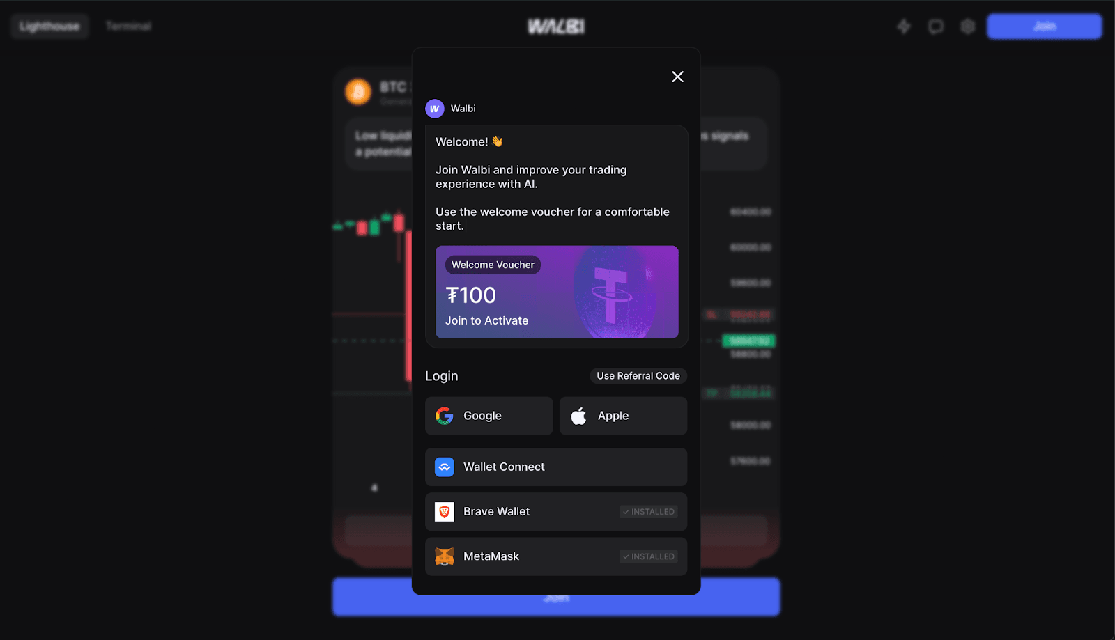A screenshot of a computer screen with a purple voucher.