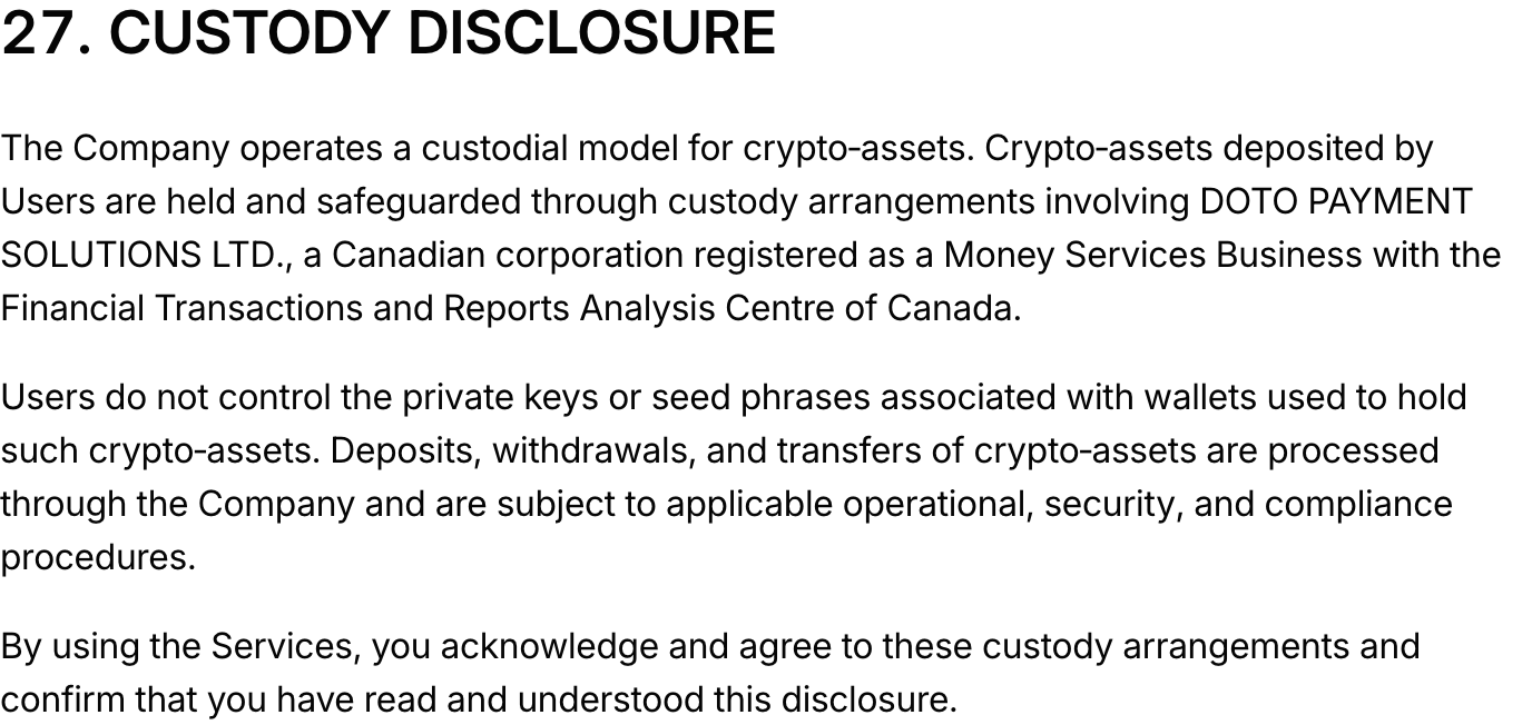 Custody Disclosure